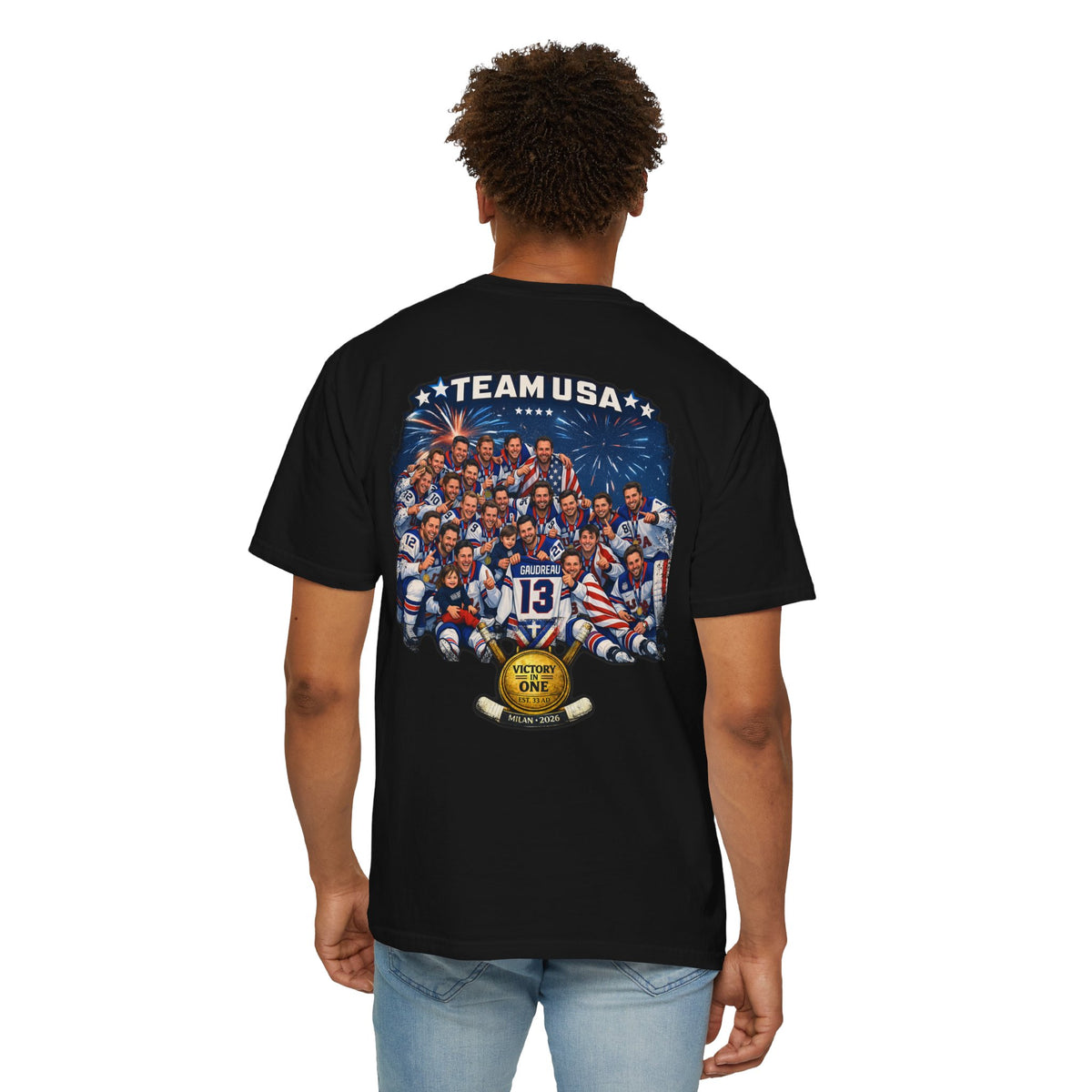 Team USA Hockey T-Shirt | Patriotic Hockey Faith Tee | Veteran-Owned | Liberty & Victory