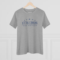 Christian Patriotic Women's T-Shirt | One Nation 1776–2026 Flag & Cross Anniversary Tee | Veteran-Owned | Liberty & Victory Co.