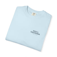 Christian Beach T-Shirt | Salt & Salvation Parrotheads Retro Palm Sunset Garment-Dyed Tee | Liberty & Victory