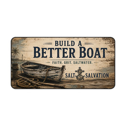 Coastal Faith Desk Mat | Build a Better Boat Nautical | Salt & Salvation | Liberty & Victory