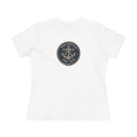 Nautical 'The Captain' Women's Cotton Tee – Vintage Anchor Sunset Graphic