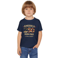 Patriotic Toddler T-Shirt | America 250 Born Free | Liberty & Victory