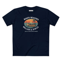 Christian Coastal T-Shirt | Boats Beaches Ballads & Bibles Faith Tee | Liberty & Victory
