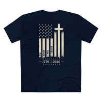 Cross & Flag 1776-2026 Front Back Graphic T-Shirt