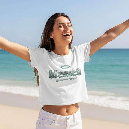 Blessed Crop Top | Grace on Repeat Women's Faith Tee