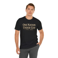 Christian Patriotic T-Shirt | One Nation Under God 1776–2026 USA 250 Founders Line | Veteran-Owned | Liberty & Victory Co.