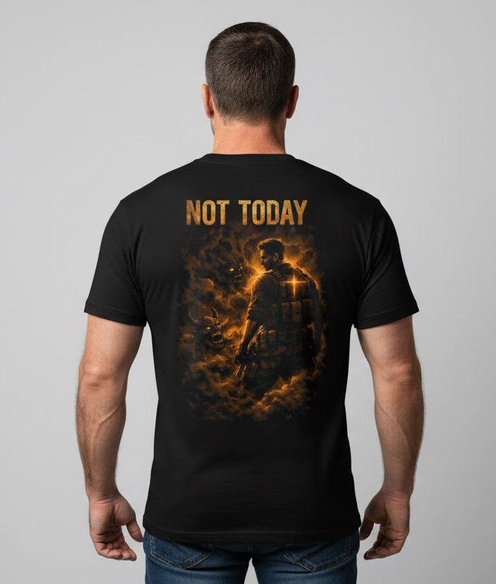 Not Today Ultra Premium Faith Warrior Tee | Christian Tactical Shirt