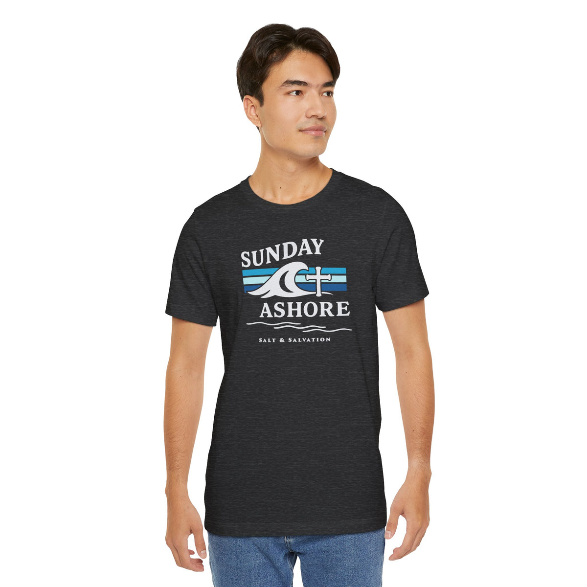 Sunday Ashore Beach Tee | Coastal Surf Faith T-Shirt
