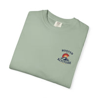 Christian T-Shirt | Rooted at Altitude | Front + Back | Cross + Mountain Roots | Faith • Family • Freedom | Wonder & Wander | Signature Line | Veteran-Owned | Liberty & Victory Co.