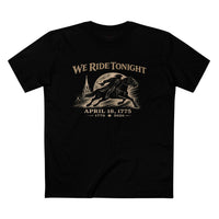 Patriotic Faith | We Ride Tonight — T-Shirt | April 18, 1775 × 1776–2026 OMR | Veteran-Owned Small Business | Liberty & Victory Co.