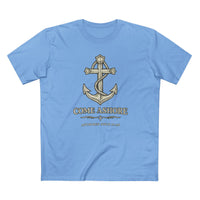 Christian Coastal T-Shirt | Come Ashore Antique Anchor Rope Nautical Faith Tee | Salt & Salvation | Liberty & Victory