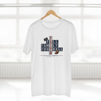 Faith & Sport | Fall Family Football — T-Shirt Faith Runs Through It-New England Edition | Game Day Faith Tee | Veteran-Owned Small Business | Liberty & Victory Co.