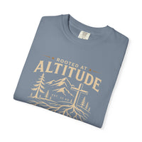 Christian T-Shirt | Rooted at Altitude Faith • Family • Freedom | Cross + Mountain Roots | Wonder & Wander | Signature Line | Veteran-Owned | Liberty & Victory Co.
