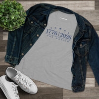 Christian Patriotic Women's T-Shirt | One Nation 1776–2026 Flag & Cross Anniversary Tee | Veteran-Owned | Liberty & Victory Co.
