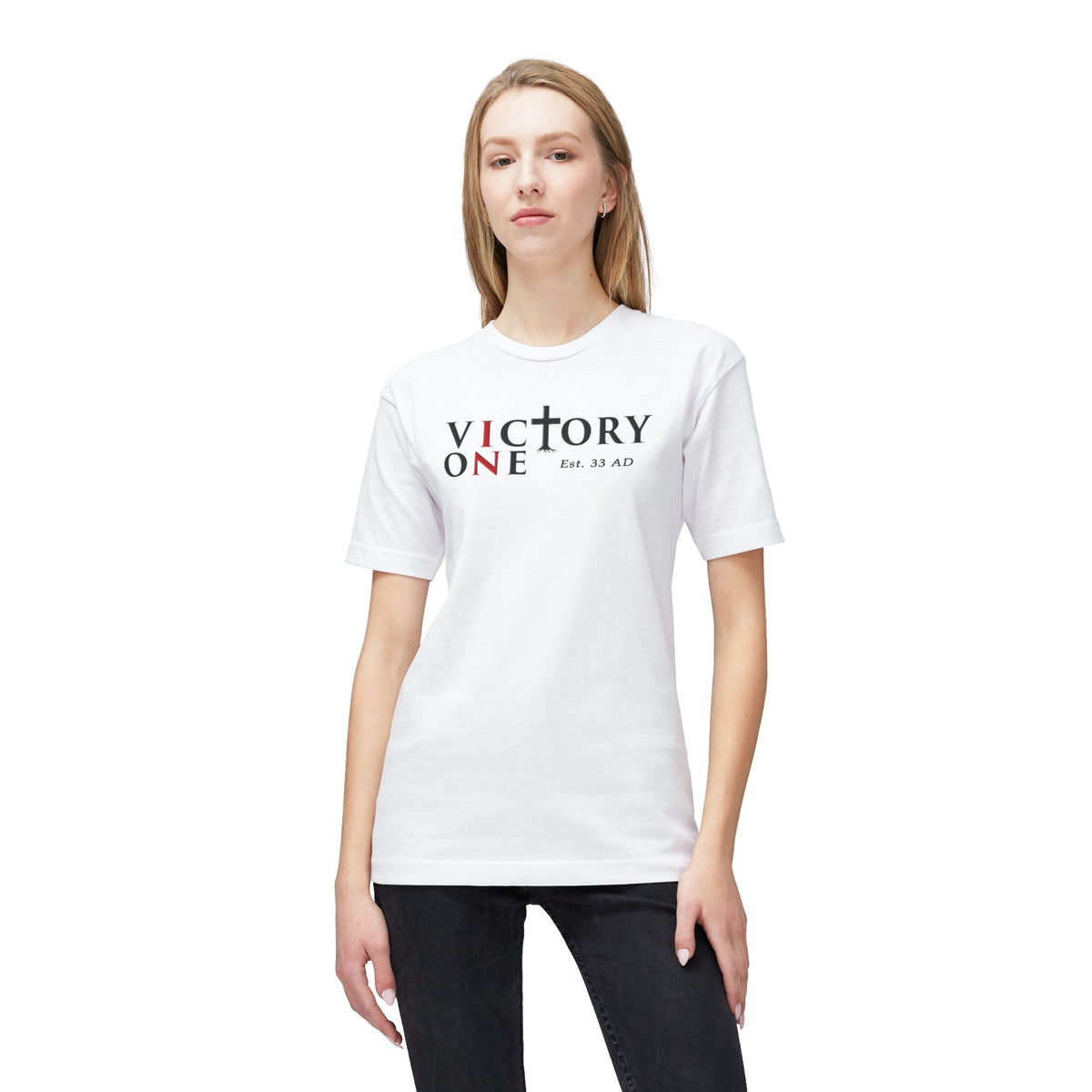 Victory One T-Shirt — 'Victory One Est. 33 AD' Minimal Christian Tee