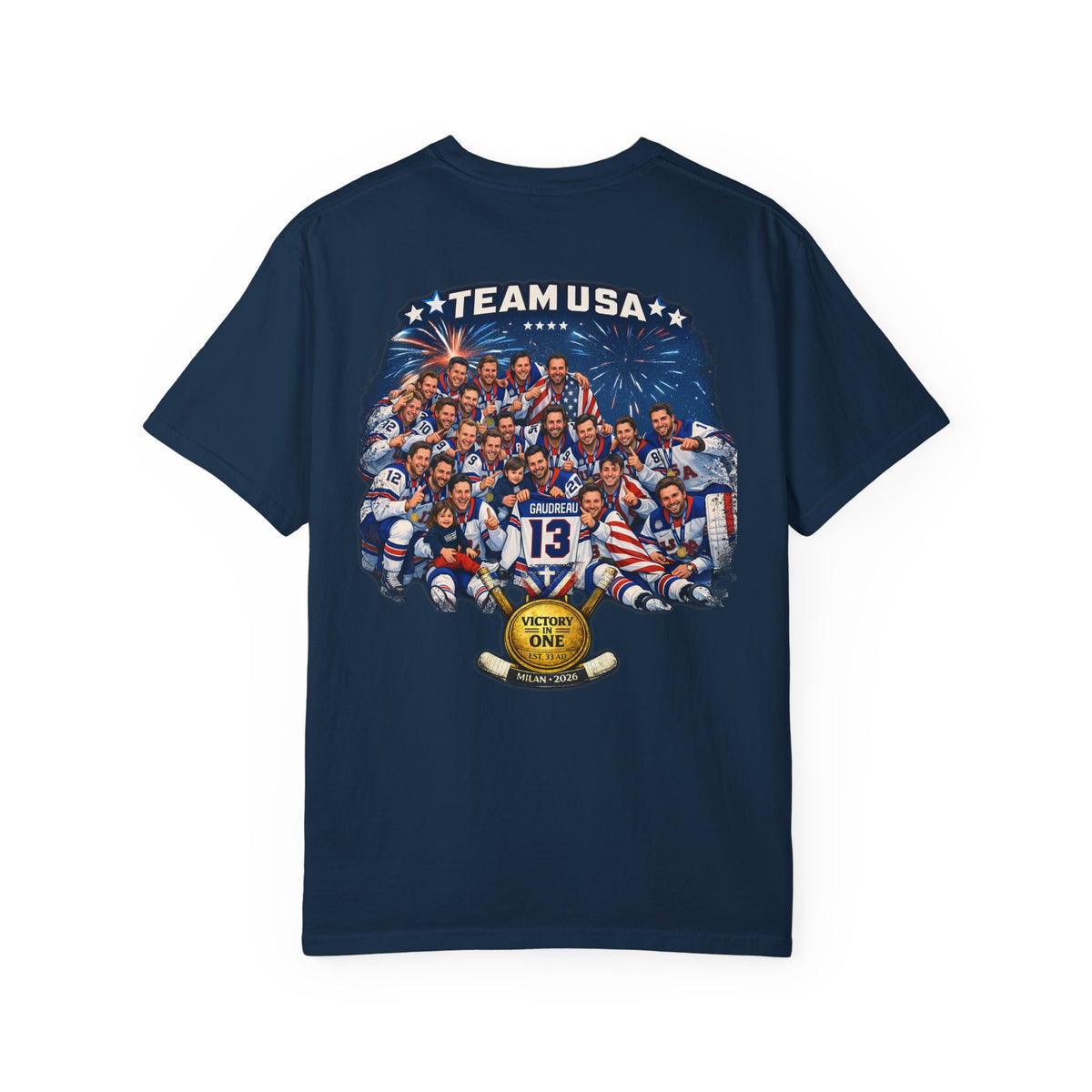 Team USA Hockey T-Shirt | Patriotic Hockey Faith Tee | Veteran-Owned | Liberty & Victory