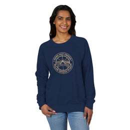 Coastal Faith Crewneck Sweatshirt | Coastal Redemption "Going Fast Enough" French Terry Raglan | Salt & Salvation | Veteran-Owned | Liberty & Victory Co.
