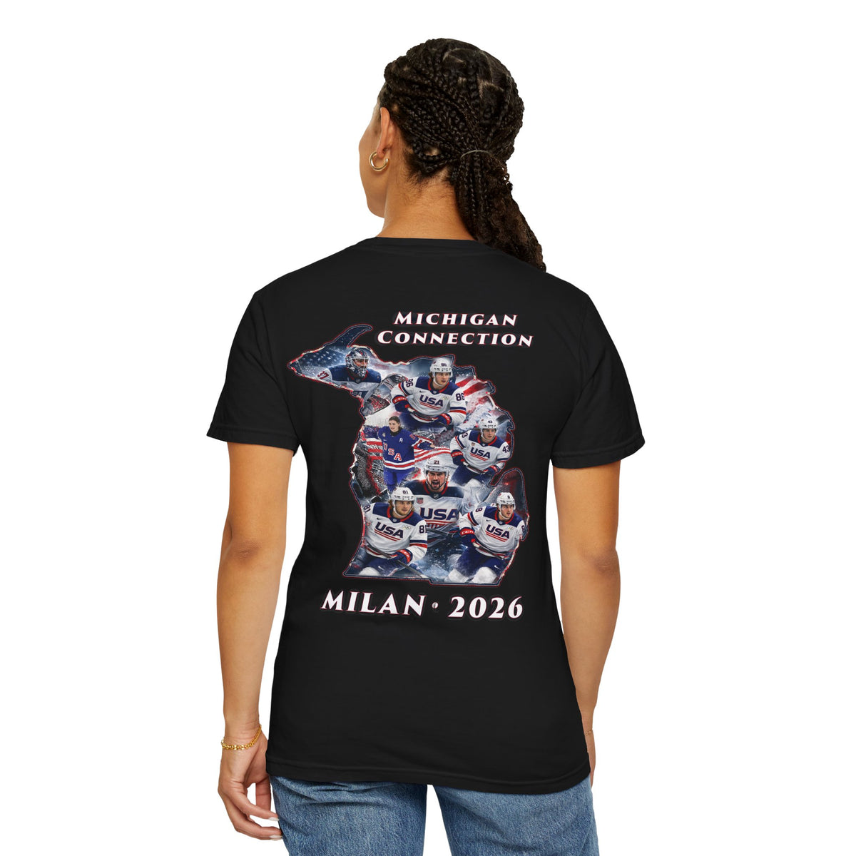 USA Hockey T-Shirt | Michigan Milan 2026 Patriotic Tee | Veteran-Owned | Liberty & Victory