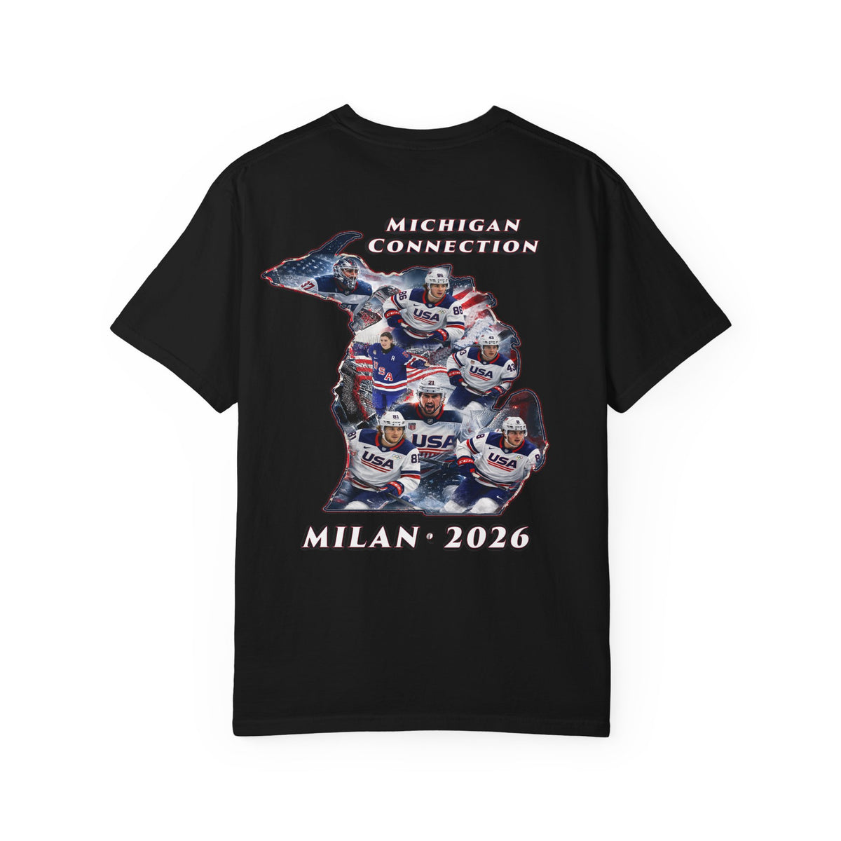 USA Hockey T-Shirt | Michigan Milan 2026 Patriotic Tee | Veteran-Owned | Liberty & Victory