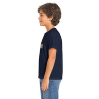 Mountain Faith| Walk by Faith — Two Brothers Youth T-Shirt 2 Corinthians 5:7 Mountain Graphic | Veteran-Owned Small Business | Liberty & Victory Co.