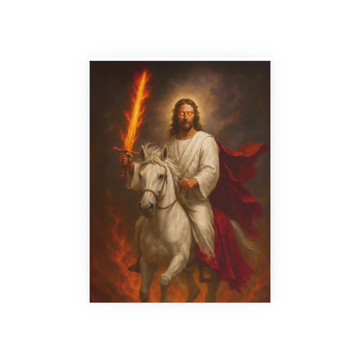 Jesus on White Horse Poster | Religious Wall Art Print