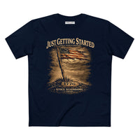 America 250 T-Shirt | Just Getting Started 1776 | Patriotic Christian Apparel | Liberty & Victory