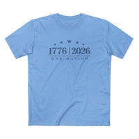 Patriotic Christian T-Shirt | 1776–2026 One Nation In God We Trust Flag | Signature Line | Liberty & Victory Co.