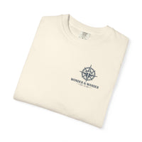 Christian T-Shirt | Seek and You Shall Find Sunrise Compass Garment-Dyed Tee | Wonder & Wander | Liberty & Victory