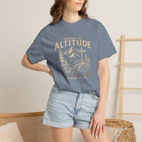 Christian T-Shirt | Rooted at Altitude Faith • Family • Freedom | Cross + Mountain Roots | Wonder & Wander | Signature Line | Veteran-Owned | Liberty & Victory Co.