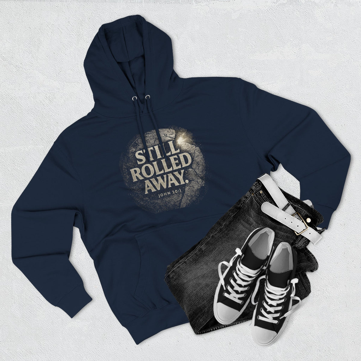 Christian Easter Hoodie | Still Rolled Away Scripture Sweatshirt | Veteran-Owned | Liberty & Victory