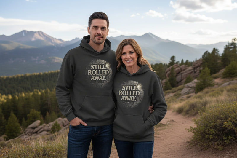 Christian Easter Hoodie | Still Rolled Away Scripture Sweatshirt | Veteran-Owned | Liberty & Victory