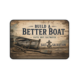 Coastal Faith Desk Mat | Build a Better Boat Nautical | Salt & Salvation | Liberty & Victory