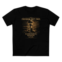 Patriotic Veteran T-Shirt | Freedom Isn't Free Front Print | Memorial Tee | Liberty & Victory Co.
