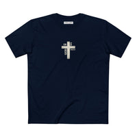 Cross American Flag 1776-2026 Front Back Vintage T-Shirt
