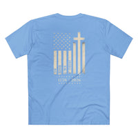 Cross American Flag 1776-2026 Front Back Vintage T-Shirt