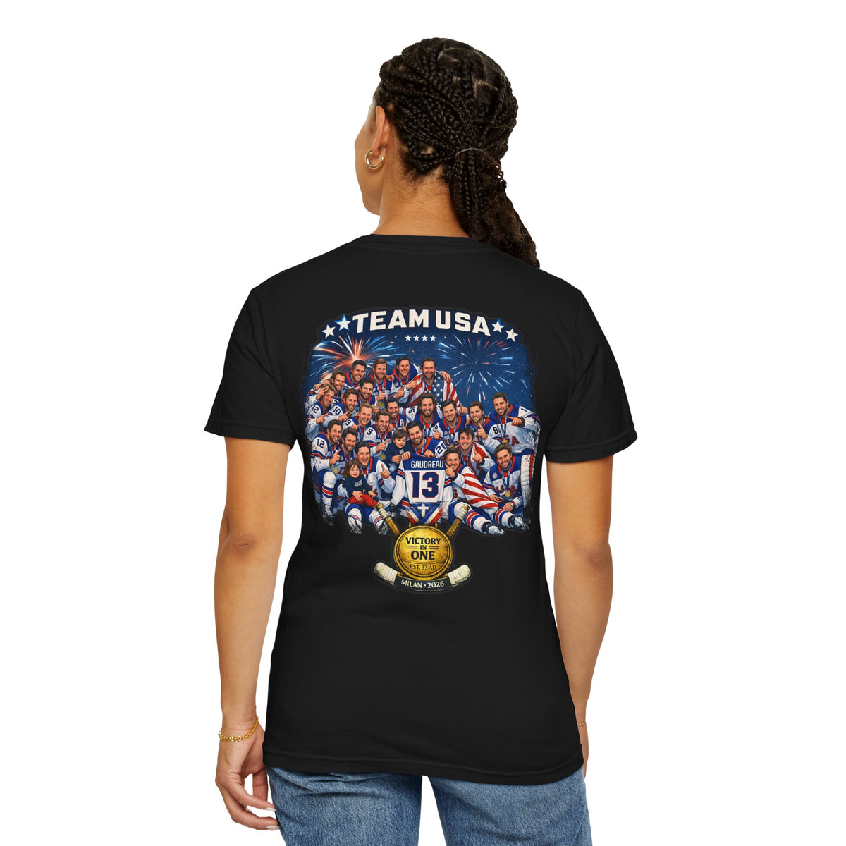 Team USA Hockey T-Shirt | Patriotic Hockey Faith Tee | Veteran-Owned | Liberty & Victory