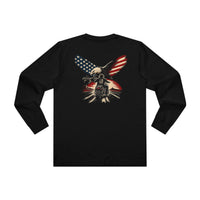 Patriotic Biker Long-Sleeve T-Shirt | We Ride Tonight Winged Engine & RWB Eagle | AS Colour 5029 | Signature Line | Veteran-Owned | Liberty & Victory Co.