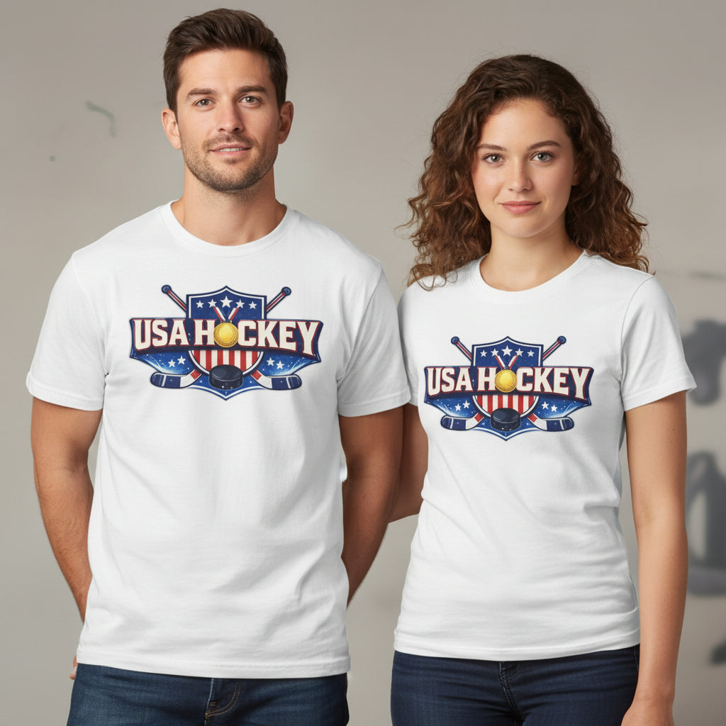 Team USA Hockey T-Shirt | Patriotic Hockey Faith Tee | Veteran-Owned | Liberty & Victory