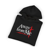 Christian | Away from Me — Faith Graphic Hoodie Cross Mt. 4:10 | Veteran-Owned Small Business | Liberty & Victory Co.