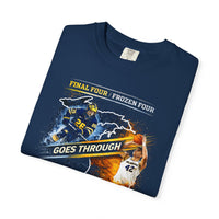 Michigan Wolverines Basketball T-Shirt | 2026 Final Four Goes Through Garment-Dyed Fan Tee | Victory-One | Liberty & Victory