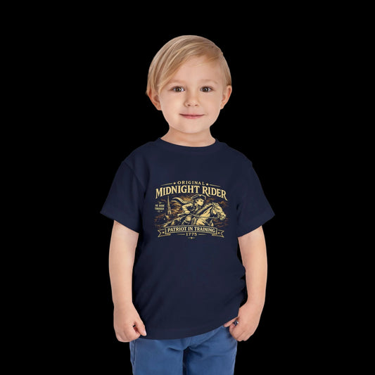 Kids Patriotic T-Shirt | Midnight Rider Patriot in Training Toddler Essentials | Liberty-In-One | Liberty & Victory