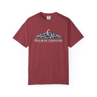 Mountain Faith | Higher Ground — T-Shirt | Colorado Flag Sunset Graphic | Veteran-Owned Small Business | Liberty & Victory Co.