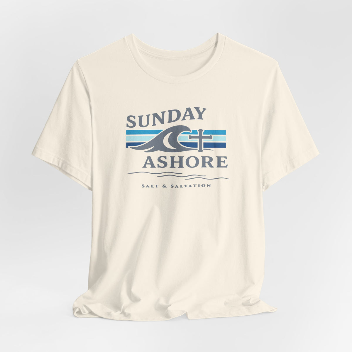 Sunday Ashore Tee - Coastal Surf Wave Graphic T-Shirt