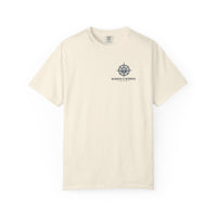 Christian T-Shirt | Seek and You Shall Find Sunrise Compass Garment-Dyed Tee | Wonder & Wander | Liberty & Victory