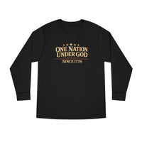 Patriotic Long Sleeve Tee | One Nation Under God Eagle & Rider | ONUG × OMR | Veteran-Owned | Liberty & Victory Co.