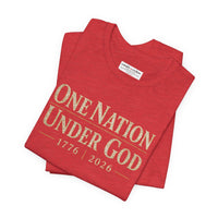 Christian Patriotic T-Shirt | One Nation Under God 1776–2026 USA 250 Founders Line | Veteran-Owned | Liberty & Victory Co.