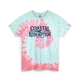 Coastal Faith T-Shirt | Coastal Redemption Est. 33 AD Tie-Dye Wave Graphic | Signature Line | Veteran-Owned | Liberty & Victory Co.