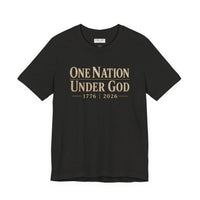Christian Patriotic T-Shirt | One Nation Under God 1776–2026 USA 250 Founders Line | Veteran-Owned | Liberty & Victory Co.