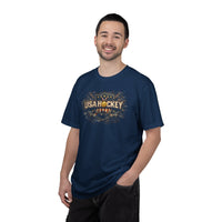 Michigan Connection Hockey Gold T-Shirt | Vintage Milan 2020 Design | Garment-Dyed Cotton | Liberty & Victory
