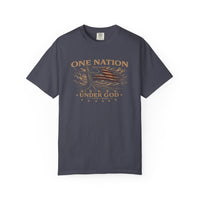 Christian Patriotic T-Shirt | One Nation Under God USA 250 Garment-Dyed Tee | Veteran-Owned | Liberty & Victory Co.